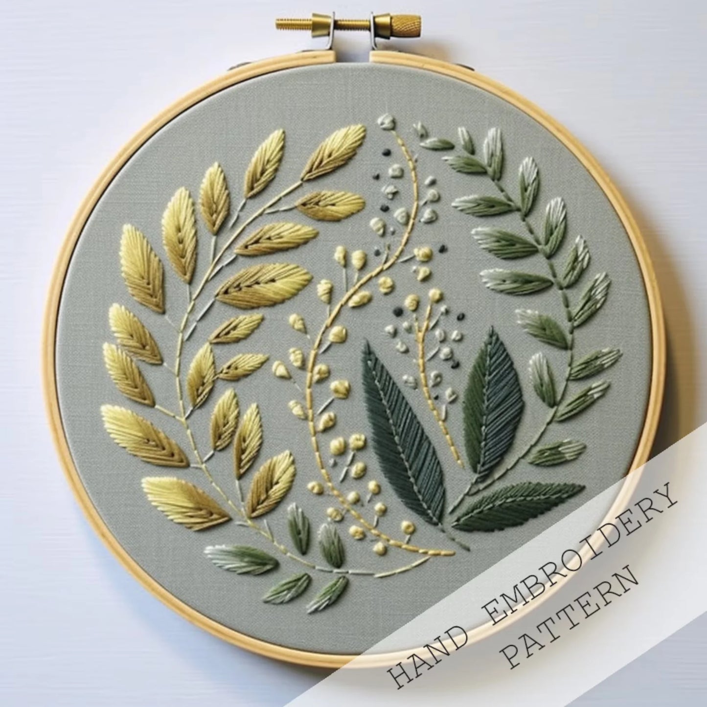 Botanical Embroidery Pattern, Instant Download, Foliage Embroidery, Easy Hand Embroidery design, Beginner Embroidery, DIY Leaves, hoop art