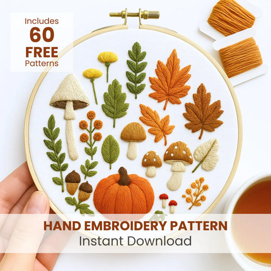 Pumpkin embroidery pattern, Embroidery pattern, Autumn design, Beginner embroidery pattern, Halloween pumpkin, pdf pattern, Autumn crafts