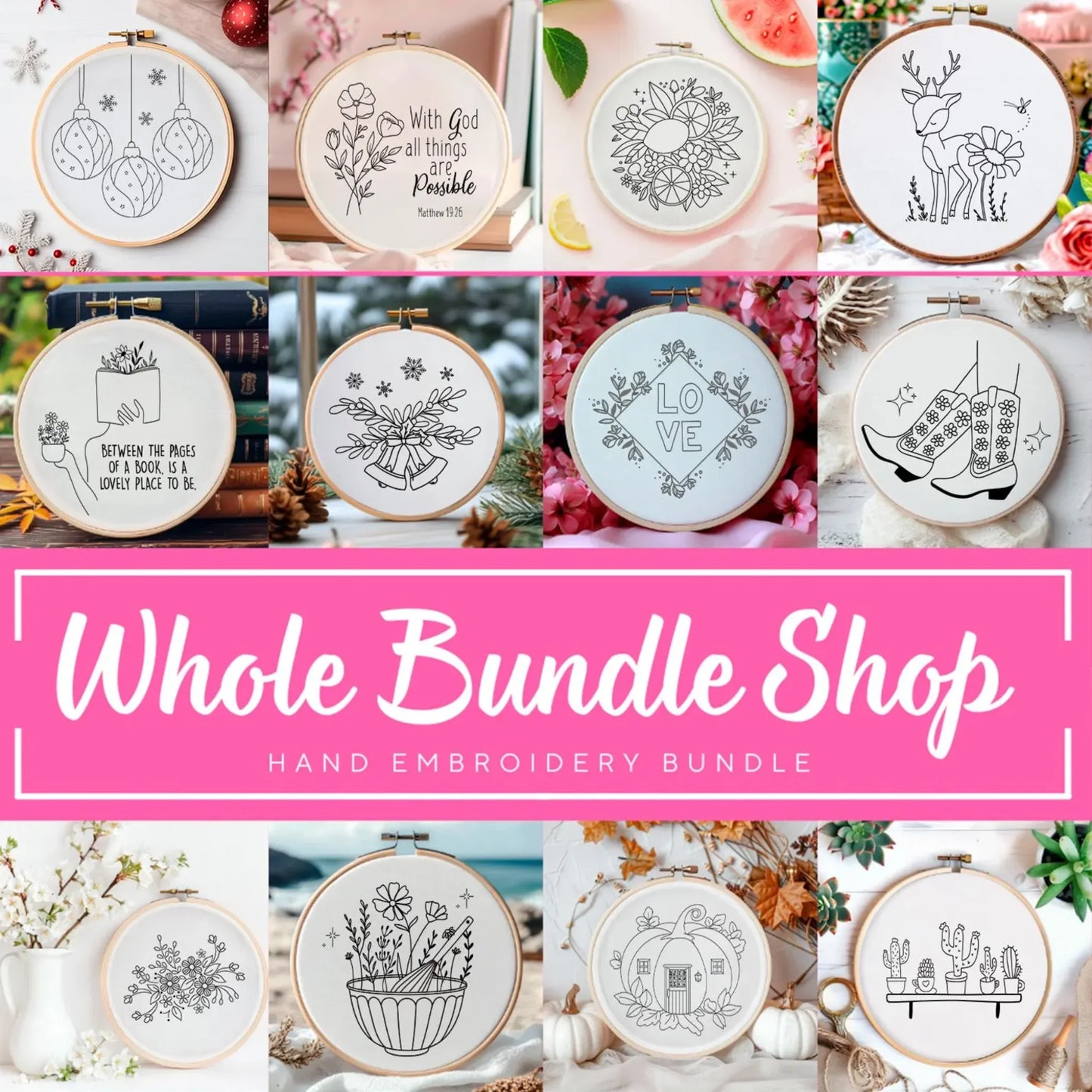 2700+ Hand Embroidery Templates Super Bundle (PDF Download) | Lifetime Access | Beginner-Friendly Patterns
