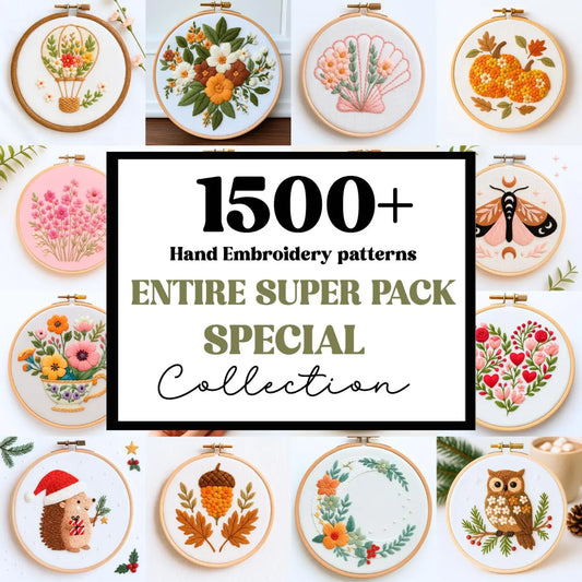 1500+ Embroidery Pattern Figorra Shop Bundle: All Current & Future Designs, lifetime access (PDF)